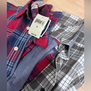 Lucky Brand Men's Black Label Flannel Plaid Button bundle